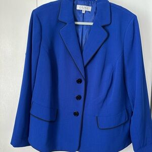 Kasper Women's Royal Blue Blazer with Black Trim